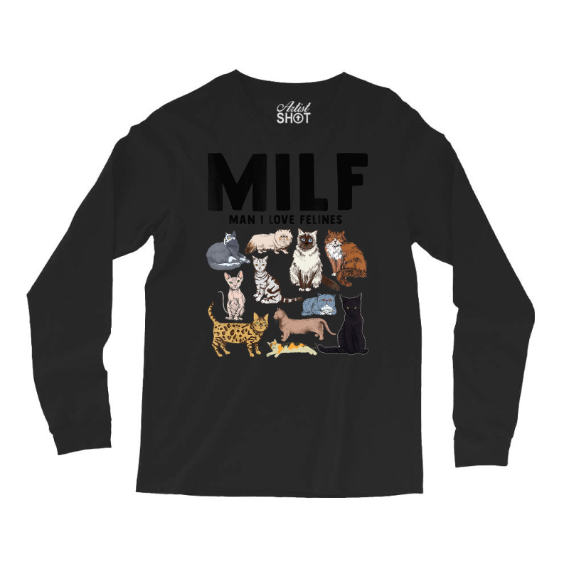 Milf Man I Love Felines Cat Vintage Long Sleeve Shirts | Artistshot