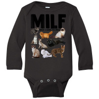 Milf Man I Love Felines Cats Long Sleeve Baby Bodysuit | Artistshot