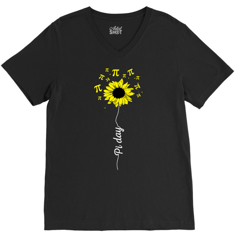 Happy Pi Day Mathematics Math Teacher Sunflower V-Neck Tee by brumfieldportillo7vlpq8 | Artistshot