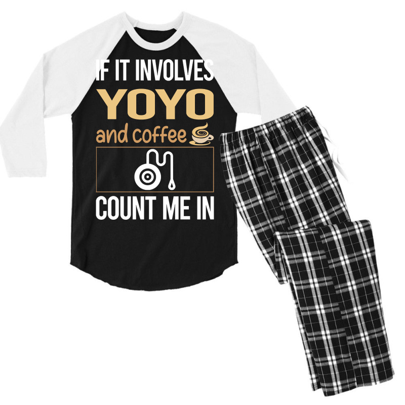 If It Involves Coffee Yoyo Yo-yo Men's 3/4 Sleeve Pajama Set by Ledford Leslie | Artistshot