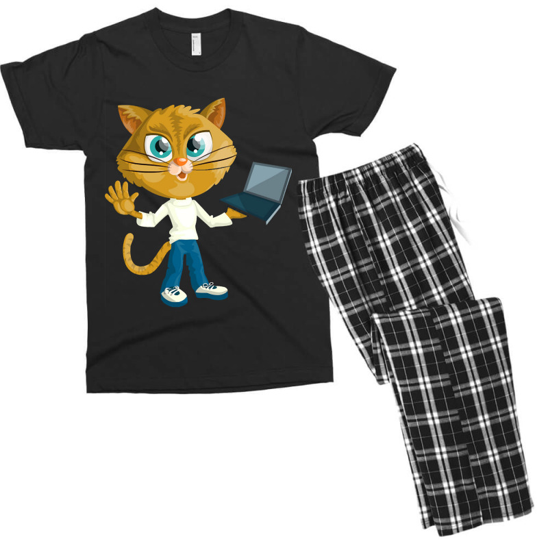 Cat-pzncj Men's T-shirt Pajama Set by Rios Arevalo | Artistshot