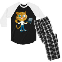 Cat-pzncj Men's 3/4 Sleeve Pajama Set | Artistshot