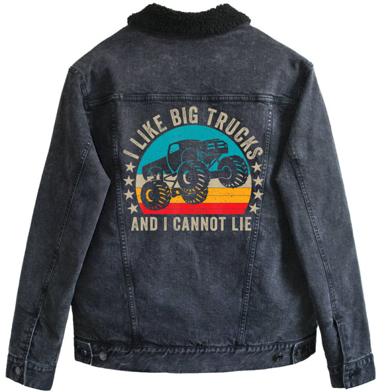 Monster Truck Boys Girls I Like Big Trucks And I Cannot Lie Unisex Sherpa-lined Denim Jacket | Artistshot