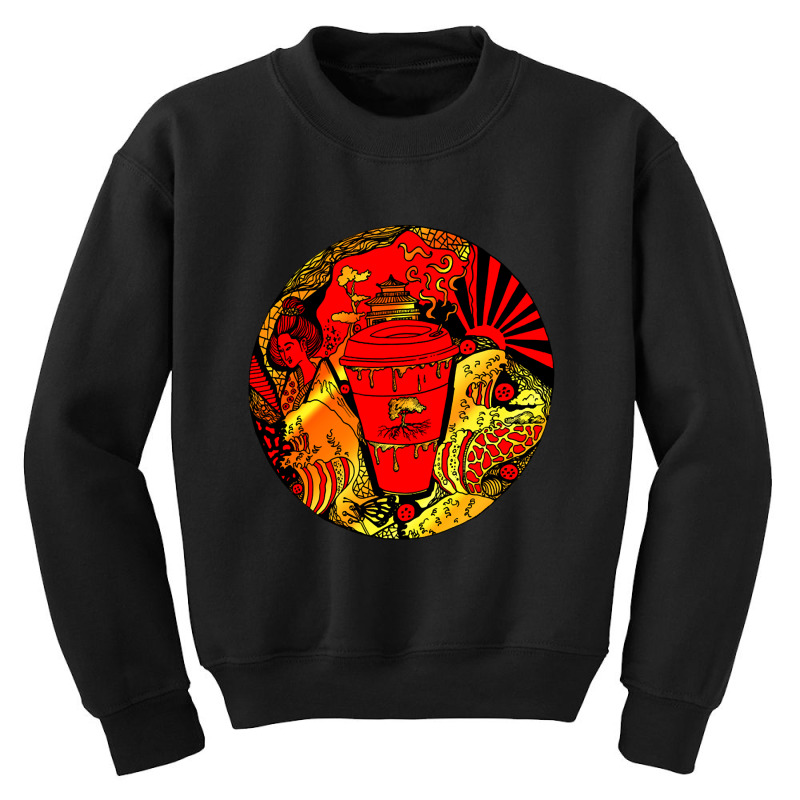 Gold And Red Coffee In Japan Youth Sweatshirt by Pannell Quintero | Artistshot