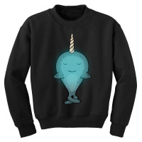 Meditating Narwhal Lover Yoga Gift Women Meditation Narwhal Youth Sweatshirt | Artistshot