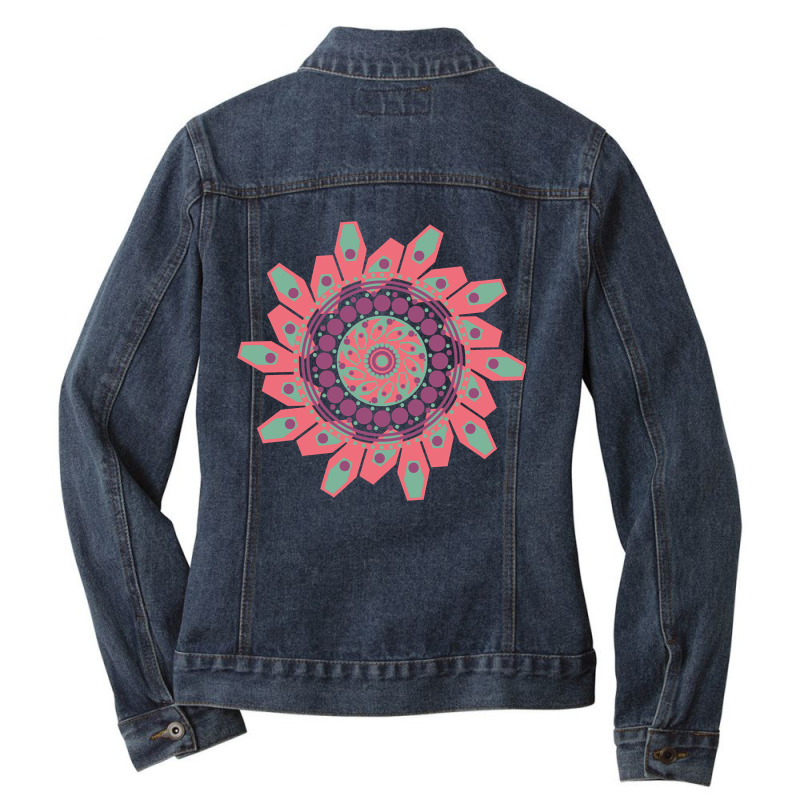 Mandala Sacred Geometry Yogis Meditation Art Yoga Mantra Good Vibes Gi Ladies Denim Jacket by poppyallen | Artistshot