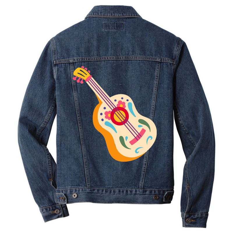 Mexican Guitar Men Denim Jacket by poppyallen | Artistshot