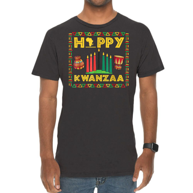 Happy Kwanzaa Kinara, Mishumaa With 7 Principles T Shirt Vintage T-Shirt by gswarnkab | Artistshot