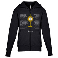 Anima Christi Tshirt Soul Of Christ Sanctify Catholic Latin Youth Zipper Hoodie | Artistshot