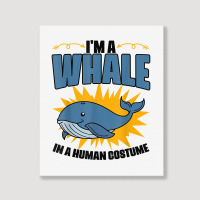 Funny Whale Marine Mammal Animal Sea Life Marine Biologist T Shirt Portrait Canvas Print | Artistshot