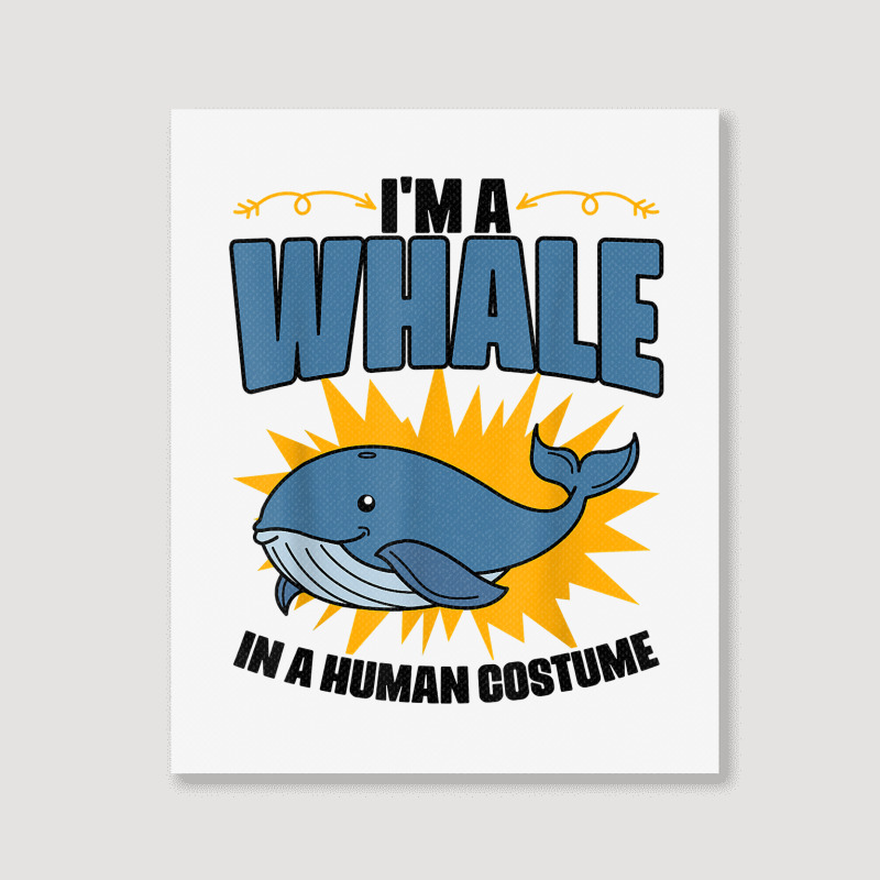 Funny Whale Marine Mammal Animal Sea Life Marine Biologist T Shirt Portrait Canvas Print | Artistshot