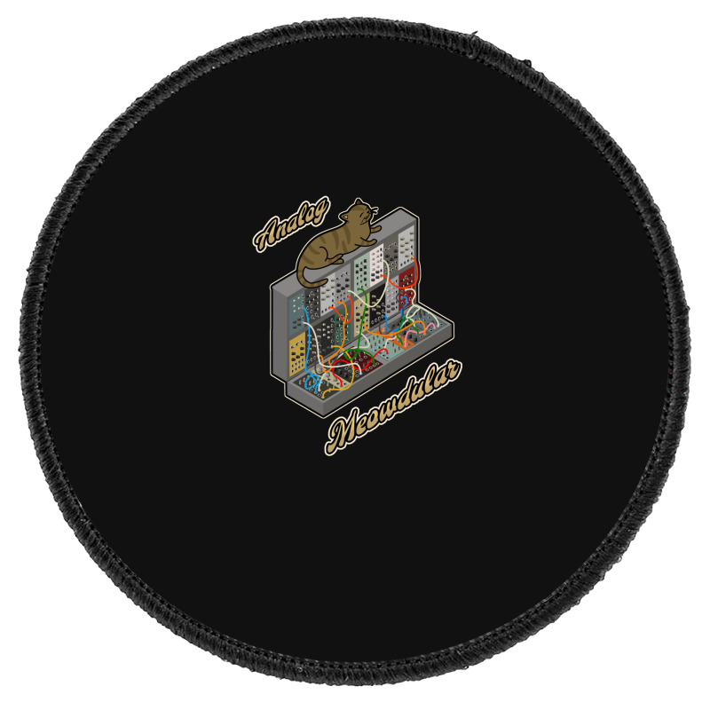 Cat On Analog Modular Synth Funny Synthesizer Round Patch | Artistshot