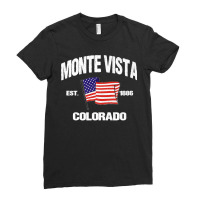 Monte Vista Colorado Co Usa Stars & Stripes Vintage Style Premium Ladies Fitted T-shirt | Artistshot