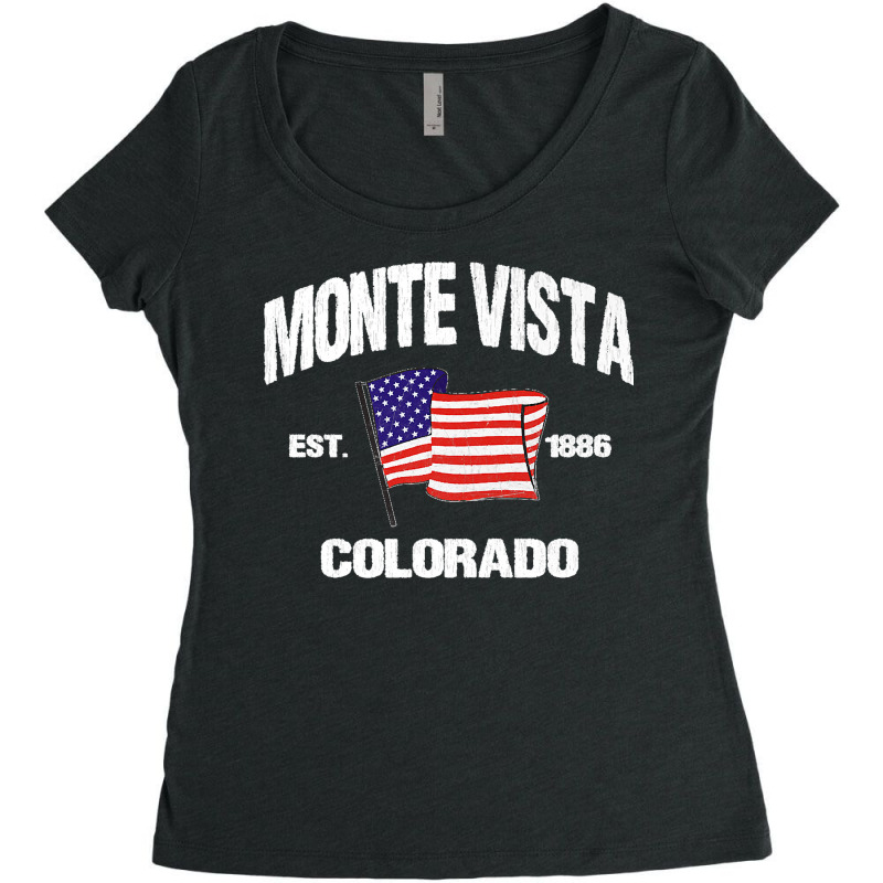 Monte Vista Colorado Co Usa Stars & Stripes Vintage Style Premium Women's Triblend Scoop T-shirt by JOSEPHDOMINICWILLIS | Artistshot