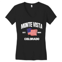 Monte Vista Colorado Co Usa Stars & Stripes Vintage Style Premium Women's V-neck T-shirt | Artistshot