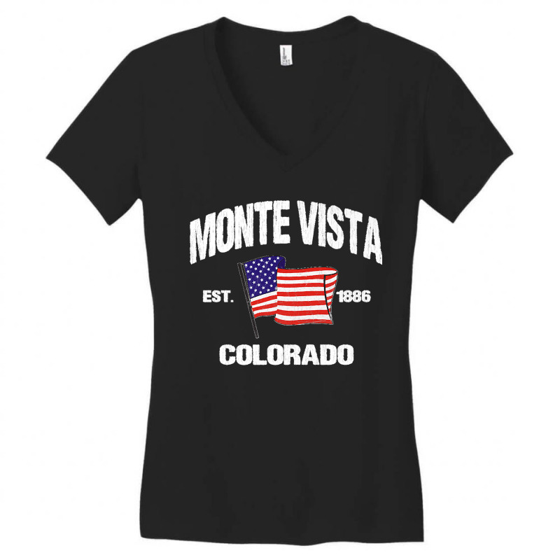 Monte Vista Colorado Co Usa Stars & Stripes Vintage Style Premium Women's V-Neck T-Shirt by JOSEPHDOMINICWILLIS | Artistshot