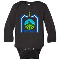 Ofakim Coat Of Arms Flag National Pride Gift Pullover Hoodie Long Sleeve Baby Bodysuit | Artistshot