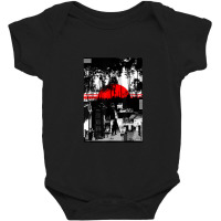 Urban City Silhouetted Tonal Black & White Graphic Baby Bodysuit | Artistshot