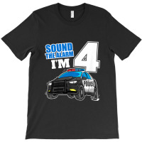 Kids Police Car 4th Birthday Boy 4 Cop Policeman Officer Four T-shirt | Artistshot