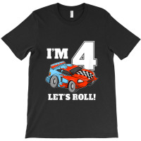 Kids Race Car 4th Birthday Boy 4 Four Year Old Racing Car T-shirt | Artistshot