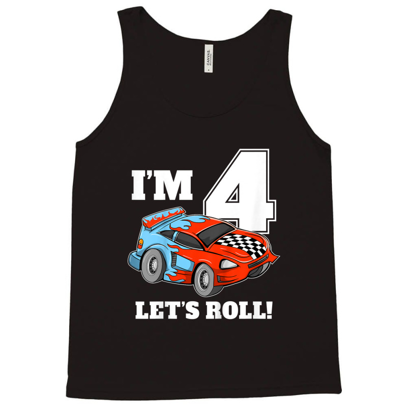 Kids Race Car 4th Birthday Boy 4 Four Year Old Racing Car Tank Top | Artistshot