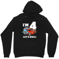 Kids Race Car 4th Birthday Boy 4 Four Year Old Racing Car Unisex Hoodie | Artistshot