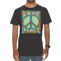 Peace Sign Love 60s 70s Tie Die Hippie Costume Vintage T-shirt | Artistshot