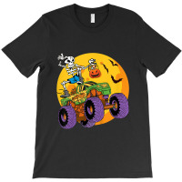 Kids Skeleton Monster Truck Trick Treat Halloween Monster Truck T-shirt | Artistshot