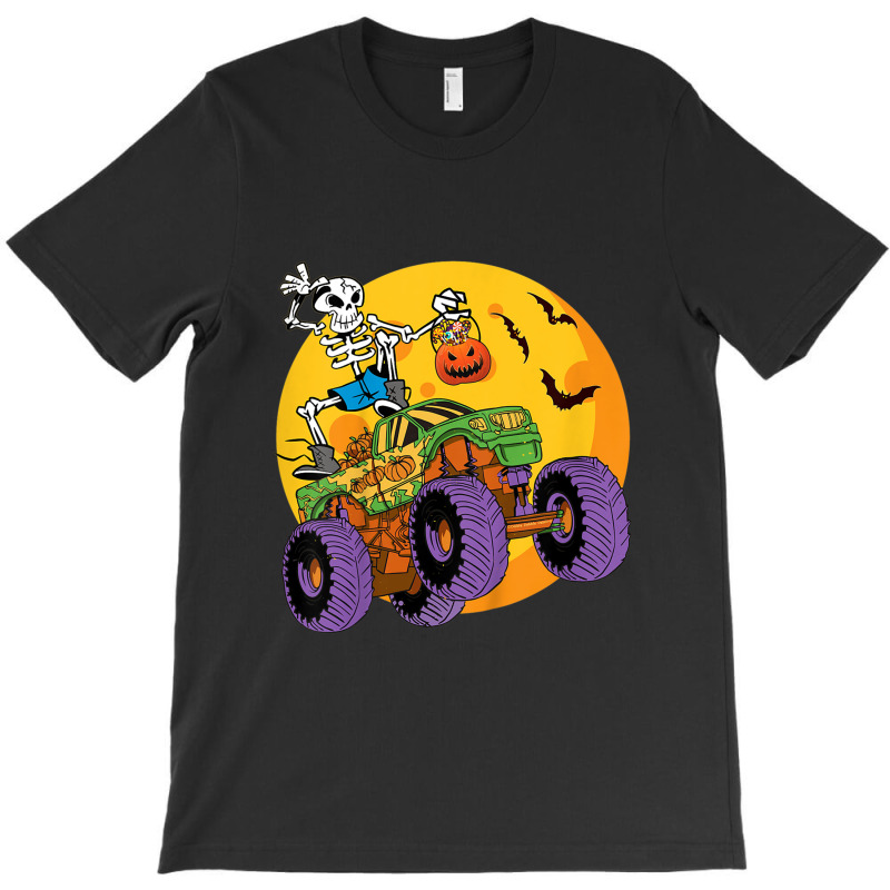 Kids Skeleton Monster Truck Trick Treat Halloween Monster Truck T-shirt | Artistshot