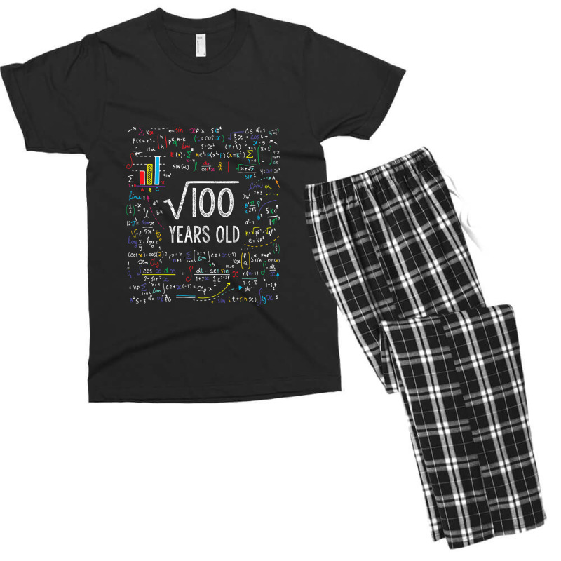 Kids Square Root Of 100 10th Birthday 10 Year Old Gifts Math Bday Men's T-shirt Pajama Set | Artistshot