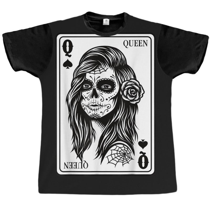 King And Queen Skull - 12 Card Hearts Flush Couple Matching Graphic T-shirt | Artistshot