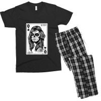 King And Queen Skull - 12 Card Hearts Flush Couple Matching Men's T-shirt Pajama Set | Artistshot