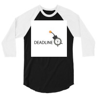 Vector Of Deadline Time. 3/4 Sleeve Shirt | Artistshot