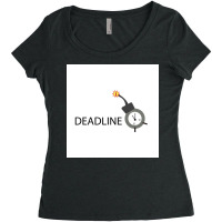 Vector Of Deadline Time. Women's Triblend Scoop T-shirt | Artistshot