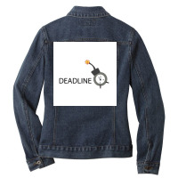 Vector Of Deadline Time. Ladies Denim Jacket | Artistshot