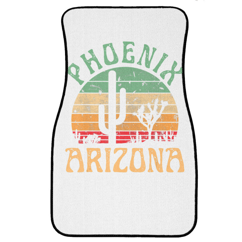 Phoenix Arizona Desert Cactus Retro Sunset Outdoors Retro Front Car Mat | Artistshot