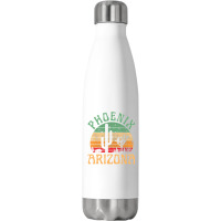 Phoenix Arizona Desert Cactus Retro Sunset Outdoors Retro Stainless Steel Water Bottle | Artistshot