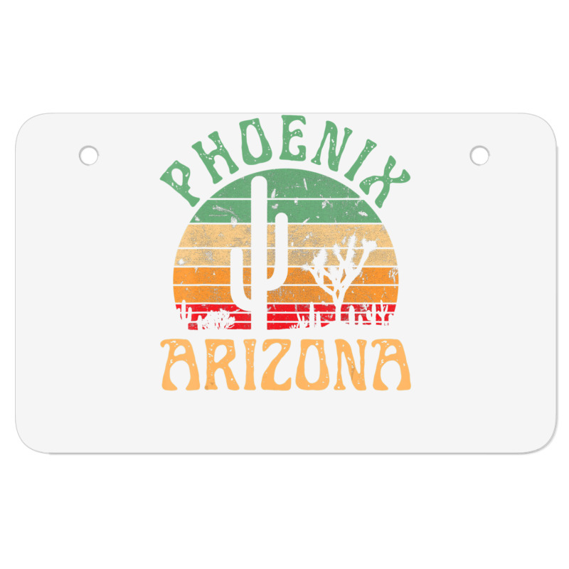 Phoenix Arizona Desert Cactus Retro Sunset Outdoors Retro Atv License Plate | Artistshot