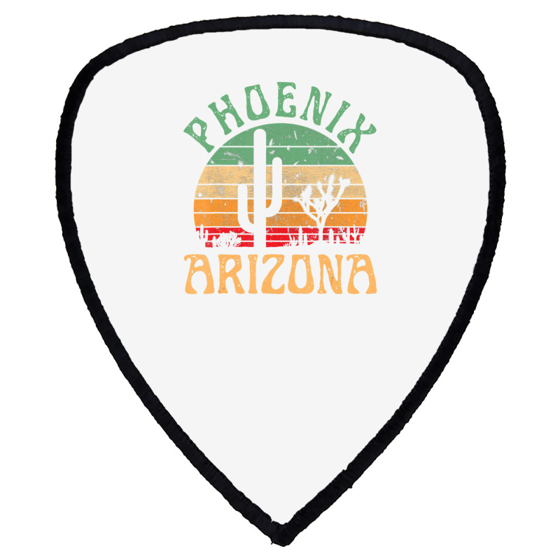 Phoenix Arizona Desert Cactus Retro Sunset Outdoors Retro Shield S Patch | Artistshot