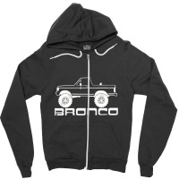 1987 1991 Bronco Side Topless White Print Zipper Hoodie | Artistshot