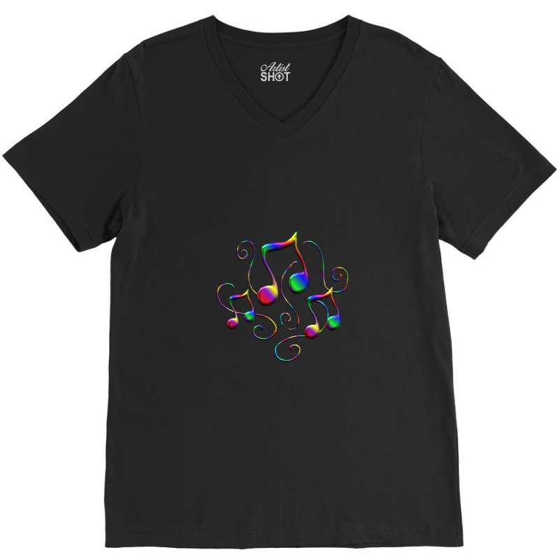 Colorful Music Notes And Fun Swirls V-Neck Tee by SandraWarren | Artistshot