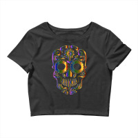 Colorful Sugar Skull For Mexican Day Of The Dead Crop Top | Artistshot