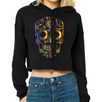 Colorful Sugar Skull For Mexican Day Of The Dead Cropped Hoodie | Artistshot