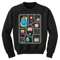 Play Cars On Dad's Back Mat Road Car Race Track Youth Sweatshirt | Artistshot