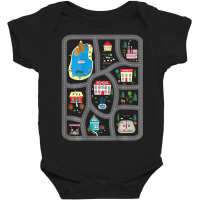 Play Cars On Dad's Back Mat Road Car Race Track Baby Bodysuit | Artistshot