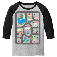 Play Cars On Dad's Back Mat Road Car Race Track Youth 3/4 Sleeve | Artistshot