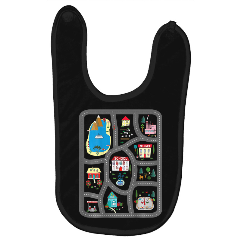 Play Cars On Dad's Back Mat Road Car Race Track Baby Bibs | Artistshot