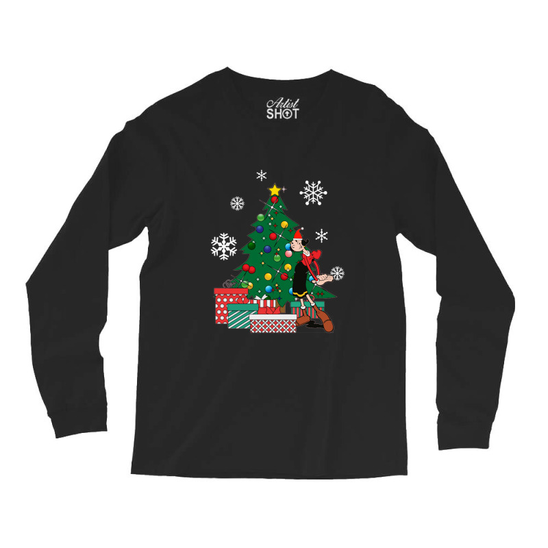 Olive Oyl Around The Christmas Tree Popeye  Olive Oyl Long Sleeve Shirts | Artistshot