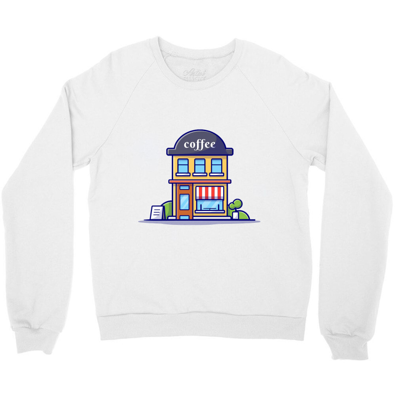 Coffee Shop Cartoon Crewneck Sweatshirt | Artistshot