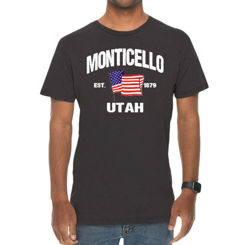 Monticello Utah Ut Usa Stars & Stripes Vintage Style Vintage T-Shirt by JOHNDTROUTMAN | Artistshot